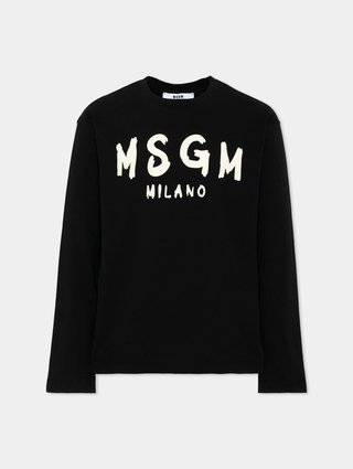 Чёрный джемпер MSGM из хлопка: фото - Invogue