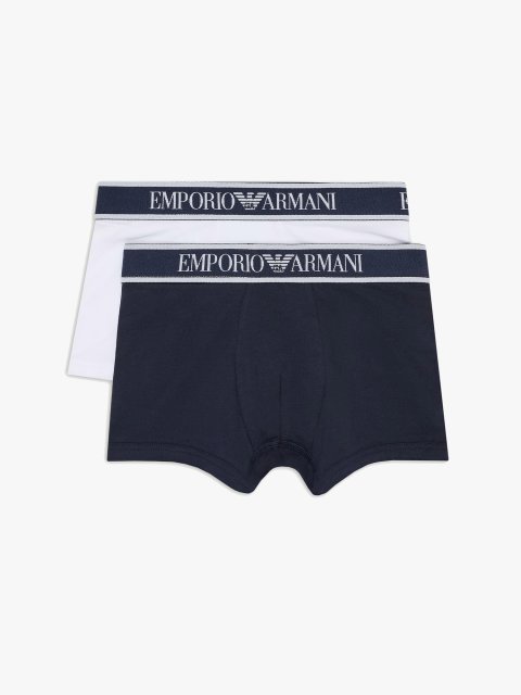 Комплект з білих і синіх боксерів Emporio Armani: фото - Invogue