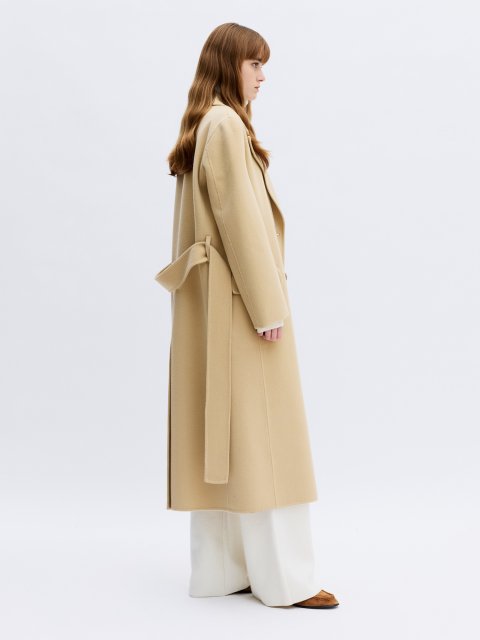 Бежеве пальто R2W з вовни та кашеміру: фото 2 - Invogue