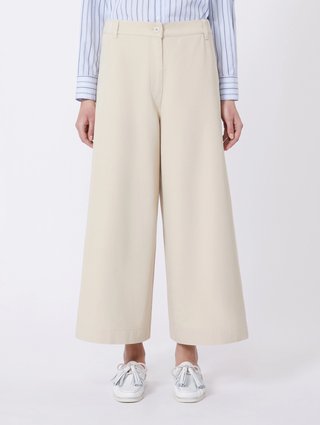 Бежевые брюки WEEKEND MAX MARA хлопковые: фото 2 - Invogue