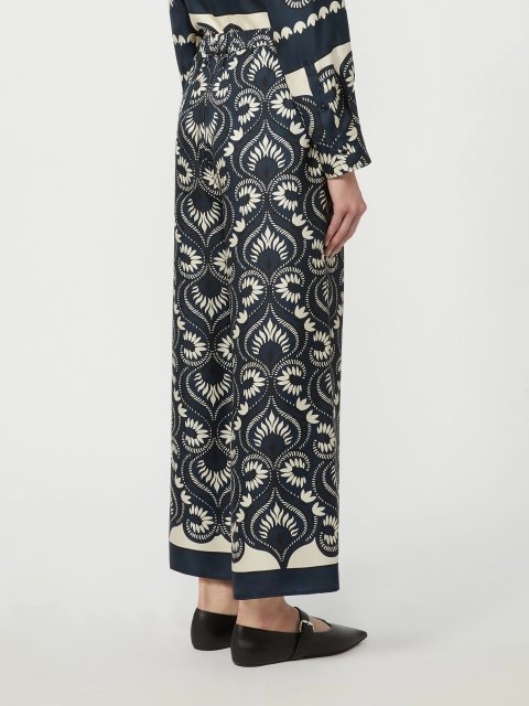 Темно-синие брюки WEEKEND MAX MARA из чистого шелка: фото 3 - Invogue