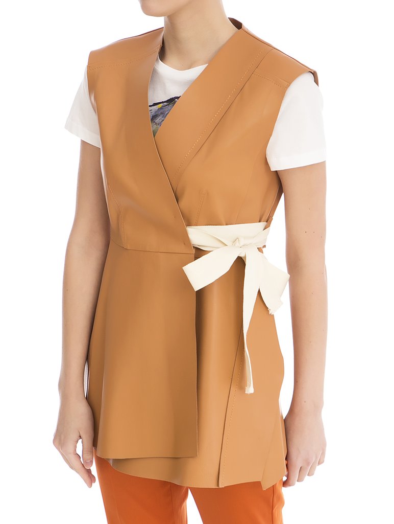жилет кожаный SPORTMAX: фото 6 - Invogue