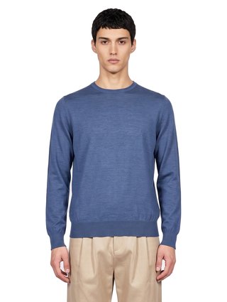 Синий свитер ZEGNA из шерсти и кашемира: фото 2 - Invogue