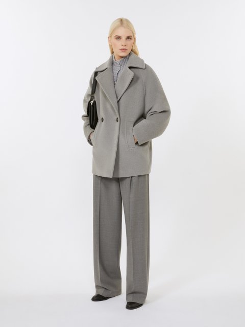 Сірі брюки MAX MARA з еластичної вовняної саржі: фото 1 - Invogue
