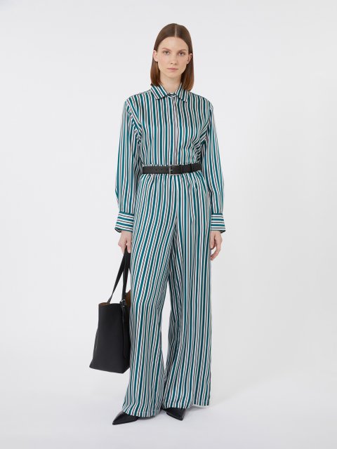 Темно-зелена сорочка MAX MARA у смужку: фото 1 - Invogue