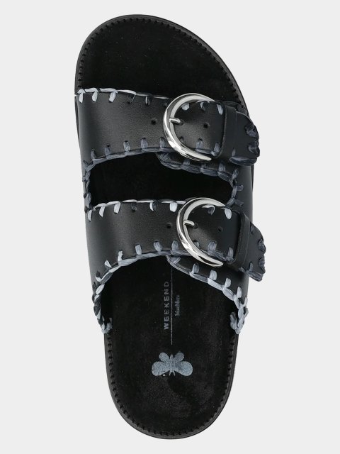 Чёрные шльопанцы WEEKEND MAX MARA: фото 3 - Invogue