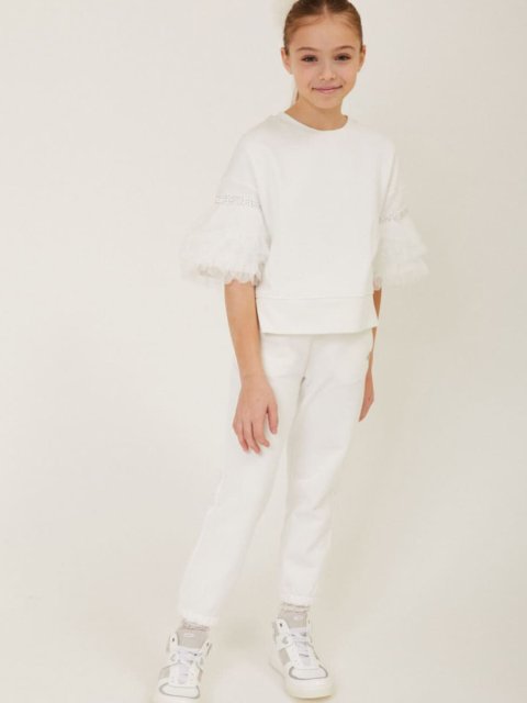 Молочний світшот MONNALISA вільного крою: фото 1 - Invogue