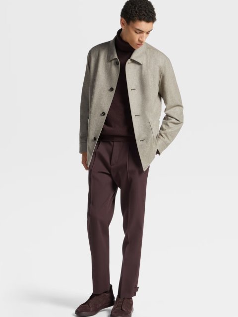 Сіра куртка Zegna з м'якої вовняної фланелі з накладними кишенями: фото 4 - Invogue
