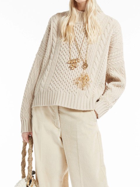 Бежевый свитер WEEKEND MAX MARA: фото 3 - Invogue