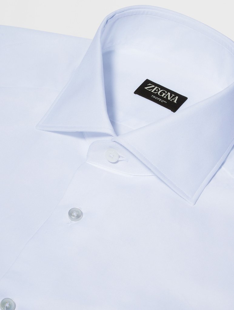 Біла сорочка ZEGNA бавовняна: фото 3 - Invogue