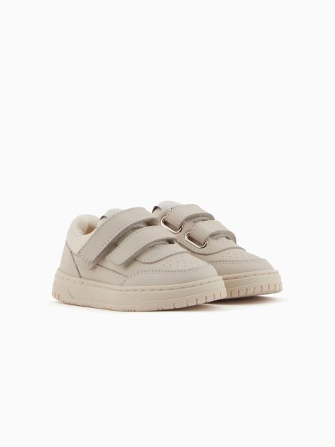 Кремові кеди EMPORIO ARMANI KIDS зі шкіри: фото 1 - Invogue