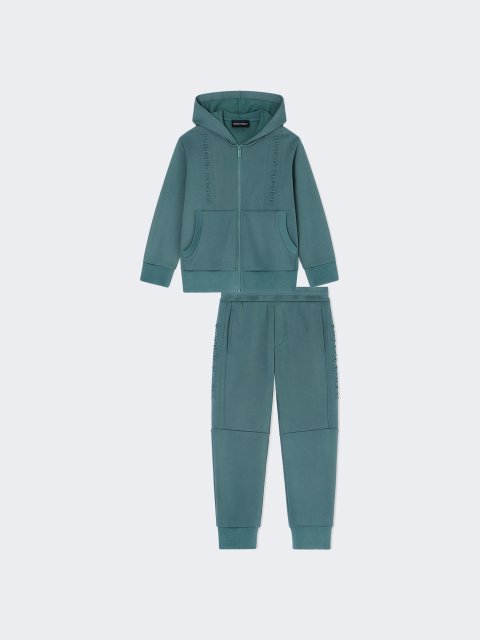 Изумрудная кофта, брюки EMPORIO ARMANI KIDS из хлопка: фото - Invogue