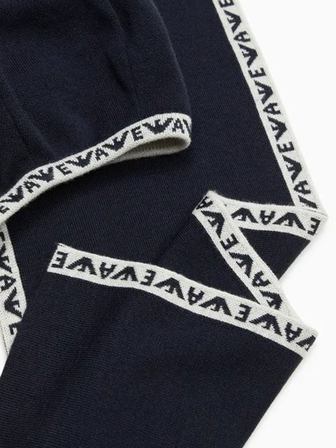 Темно-синій комплект Emporio Armani з берета і шарфа: фото 2 - Invogue