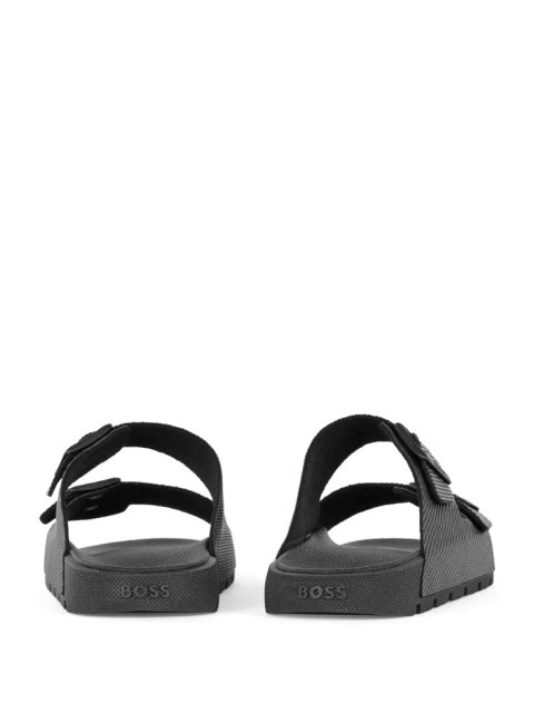 Чёрные шлепанцы BOSS: фото 3 - Invogue