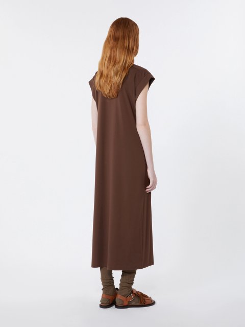 Шоколадна сукня Weekend Max Mara з віскози, ліоцелу та поліаміду: фото 3 - Invogue
