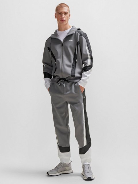 Серое худи BOSS на молнии: фото 4 - Invogue