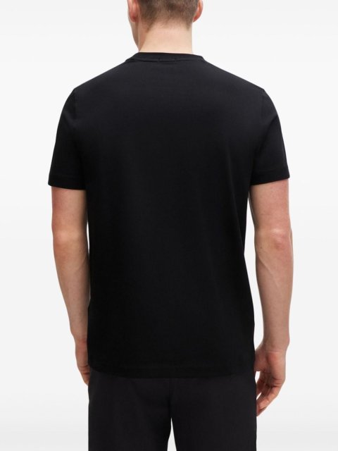 Чёрная футболка BOSS из хлопка: фото 3 - Invogue