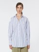 Темно-синя сорочка у смужку Weekend Max Mara з бавовни: фото 2 - Invogue