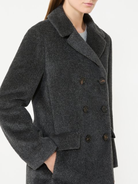 Серое пальто MAX MARA из альпаки и шерсти: фото 4 - Invogue