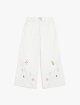 Белые брюки Weekend Max Mara с цветочной вышивкой: фото - Invogue