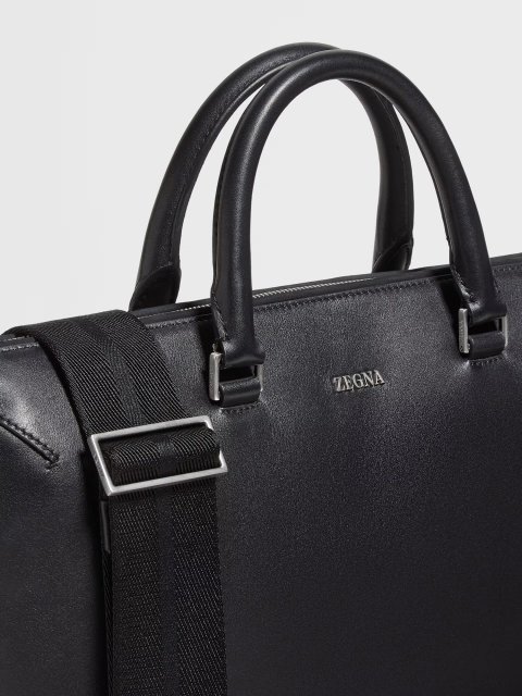 Чорна ділова сумка ZEGNA шкіряна: фото 4 - Invogue