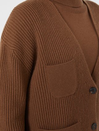 Коричневий кардиган Max Mara з вовни та кашеміру: фото 4 - Invogue