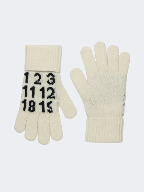 Білі рукавички MM6 MAISON MARGIELA KIDS з вовни: фото - Invogue