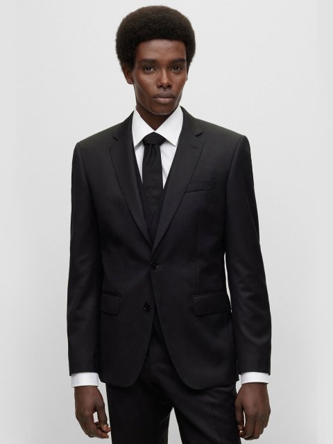 Чорний піджак BOSS з вовни: фото 1 - Invogue