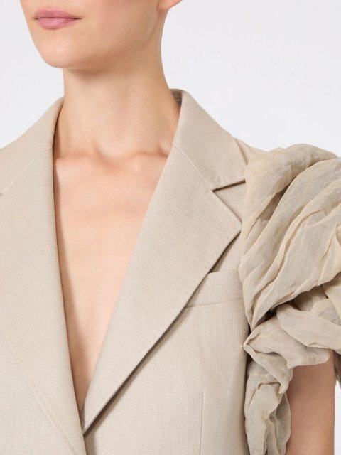 Бежевий жакет Max Mara з льону: фото 5 - Invogue