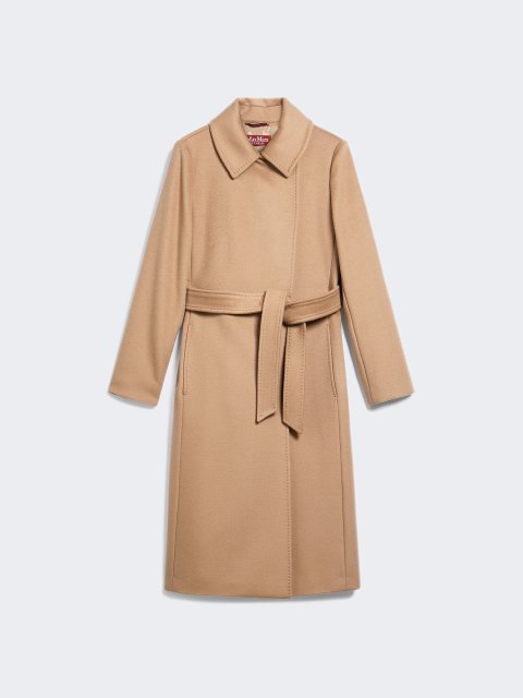 Темно-бежеве пальто MAX MARA з чистої вовни: фото - Invogue