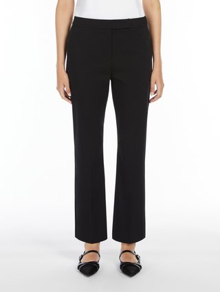 Черные брюки Max Mara из хлопкового атласа: фото 2 - Invogue