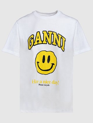 Белая футболка GANNI: фото - Invogue