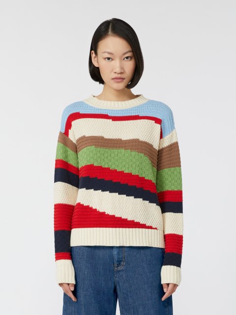 Різнокольоровий светр WEEKEND MAX MARA з суміші бавовни: фото 2 - Invogue