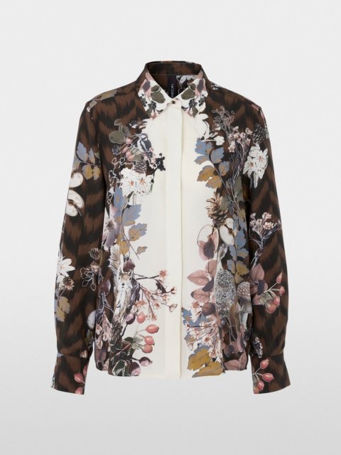 Коричнева сорочка Marc Cain з чистого шовку: фото - Invogue