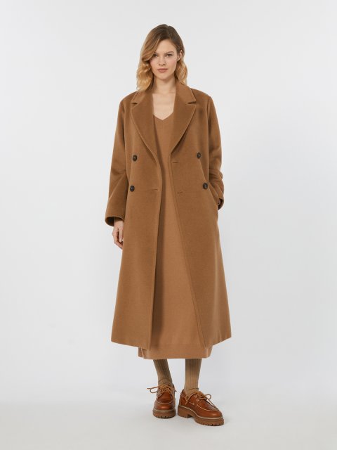 Темно-бежеве пальто WEEKEND MAX MARA з вовни та альпаки: фото 1 - Invogue