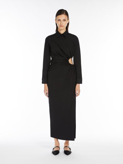 Чорна сукня Max Mara з бавовняного попліну: фото 3 - Invogue