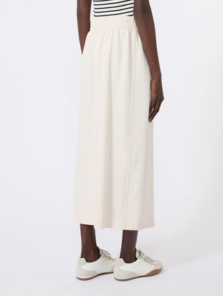 Молочная юбка Weekend Max Mara из лиоцелла и хлопка: фото 3 - Invogue