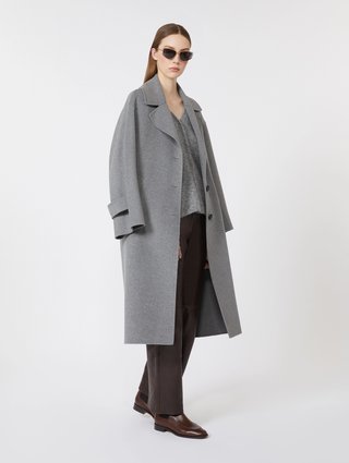Серое пальто MAX MARA из чистой шерсти: фото 1 - Invogue