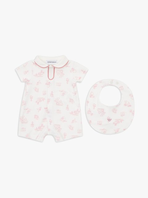 Комплект EMPORIO ARMANI KIDS з комбінезона та слинявчика: фото - Invogue