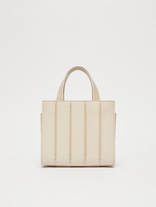 Кремовая сумка Max Mara кожаная: фото 2 - Invogue