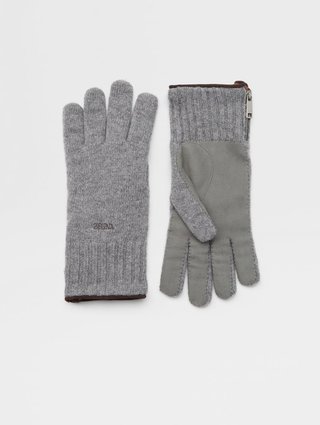 Серые перчатки ZEGNA из кашемира Oasi: фото - Invogue