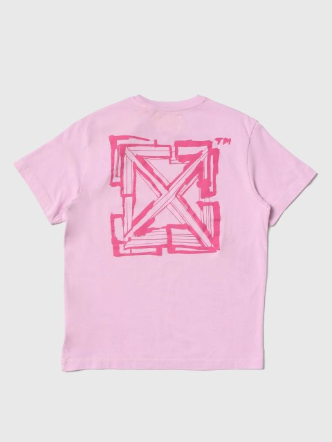 Рожева футболка OFF-WHITE KIDS : фото 1 - Invogue