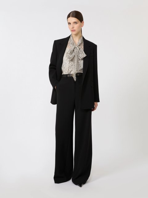 Черные брюки MAX MARA широкого кроя: фото 1 - Invogue