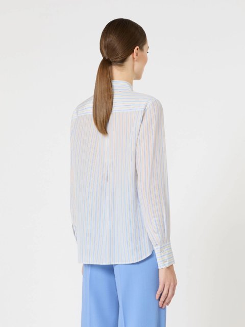 Блакитна сорочка MAX MARA із шовкового крепдешину: фото 3 - Invogue