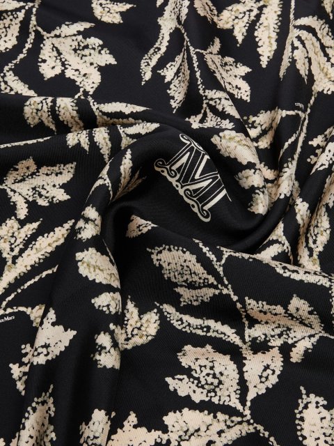 Чорна хустка Max Mara з шовку: фото 2 - Invogue