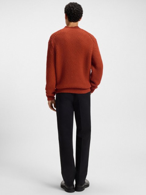 Помаранчевий светр BOSS з вовни: фото 3 - Invogue