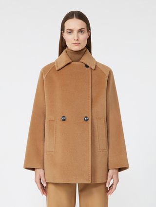 Темно-бежевое пальто MAX MARA из шерсти: фото 2 - Invogue