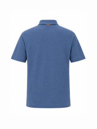 Синее поло ZEGNA из хлопка: фото 1 - Invogue