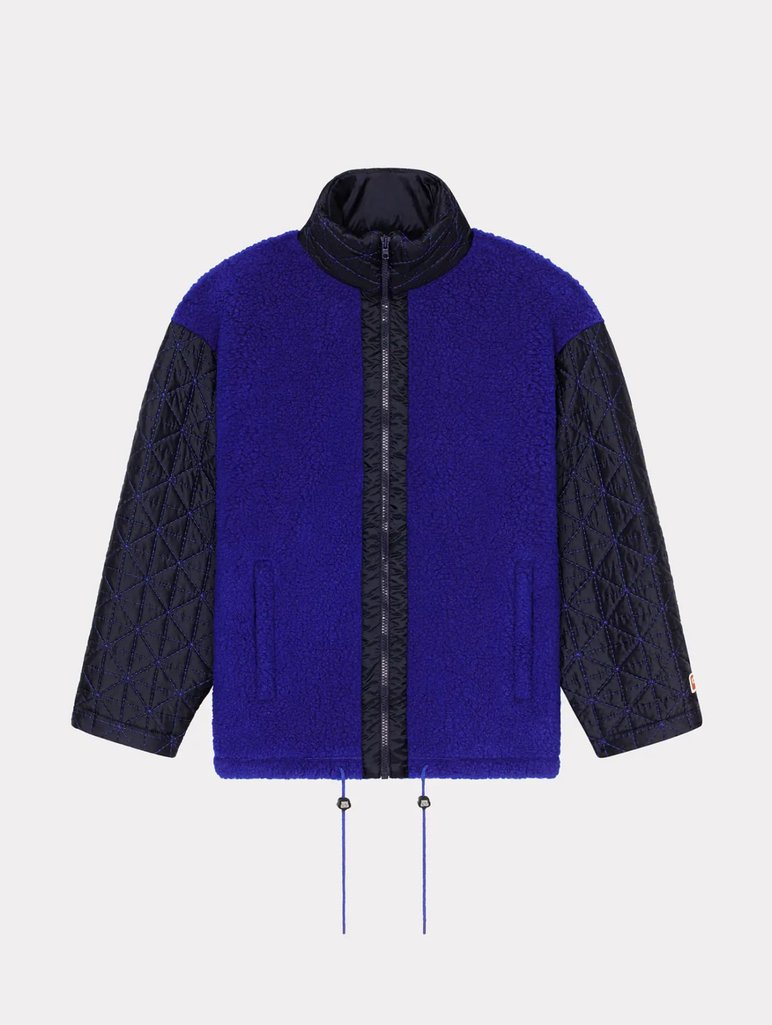 Синяя куртка KENZO на молнии с логотипом: фото - Invogue