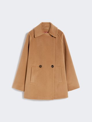 Темно-бежевое пальто MAX MARA из шерсти: фото - Invogue